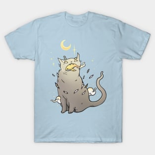 Cat That Caught A Whale, Cute Kawaii Cartoon Artwork T-Shirt